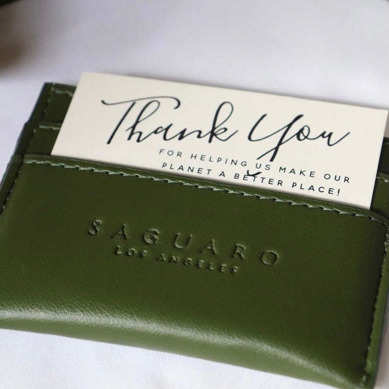 CACTUS LEATHER CARD HOLDER - FOREST CARD WALLET